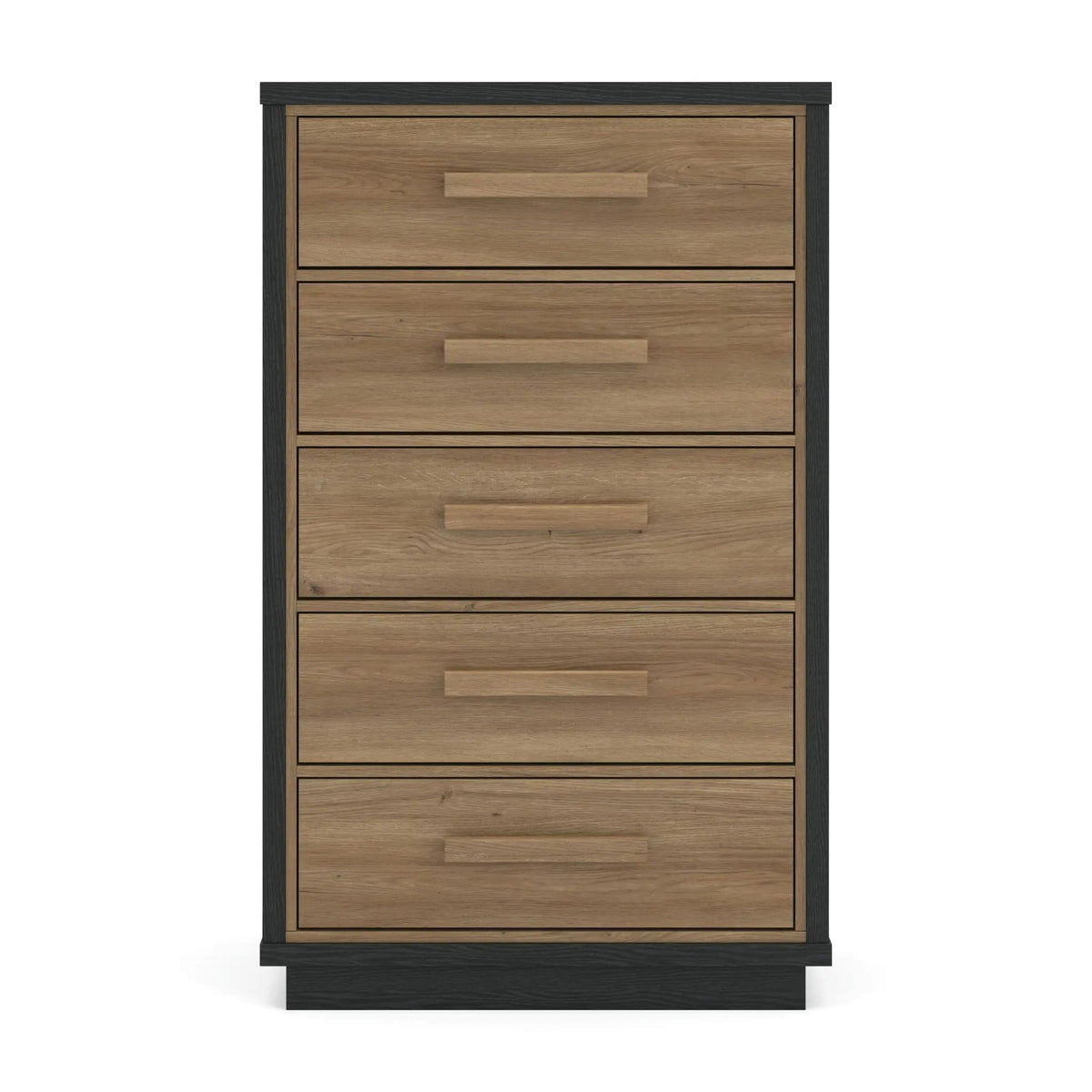 Kozmour Five Drawer Chest | 30.59 x 15.63 x 51.42 in | Engineered Wood & Mdf | Black / Brown