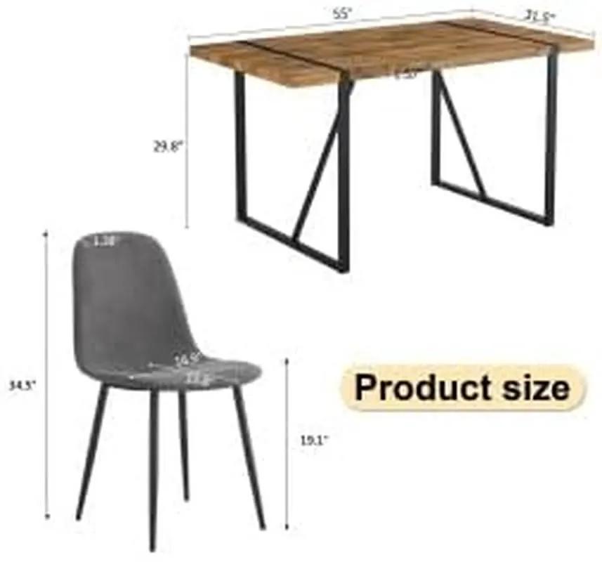 Executive Industrial Solid Walnut Dining Table Set from PriceLows™