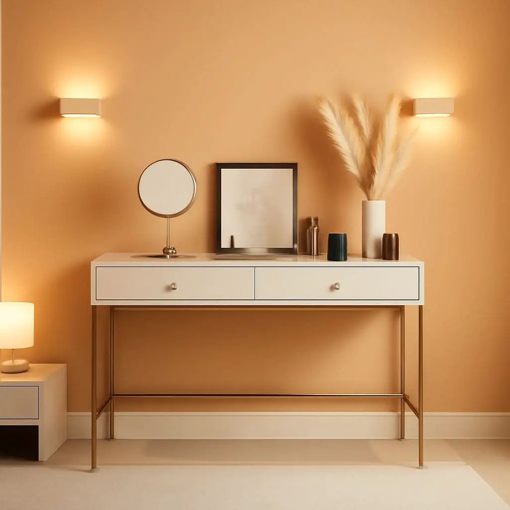 White And Gold Vanity Desk With Drawers For Bedroom from PriceLows™