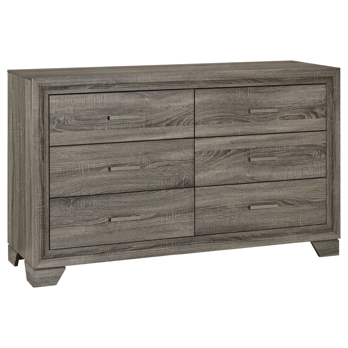 Wright 5-piece Queen Bedroom Set Brown | 5-Piece Set | Engineered Wood & Fabric | Oak