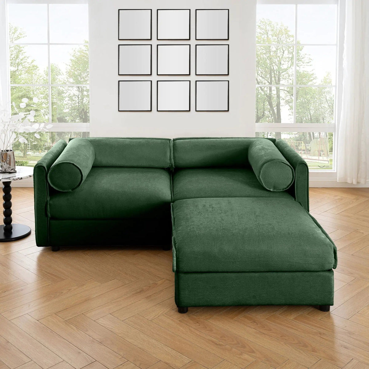 Contemporary Elegant Sofa With Storage And Ottoman 2 Piece Living Room Set | 2 Piece Living Room Set | Living Room Furniture | Living Room
