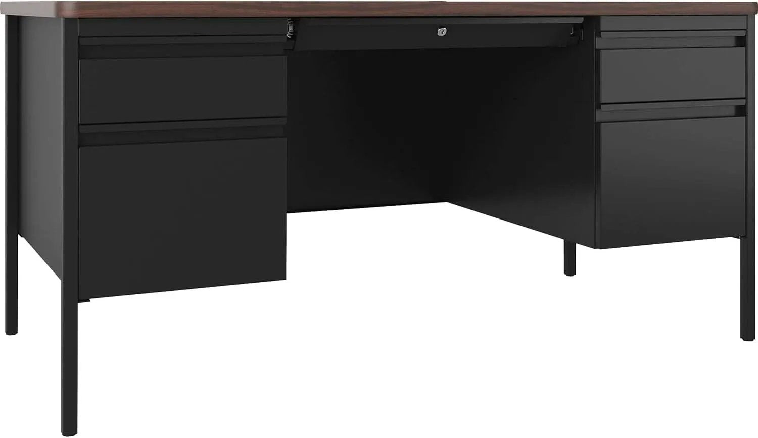 Fortress Series Walnut Top Teacher's Desk With Storage from PriceLows™
