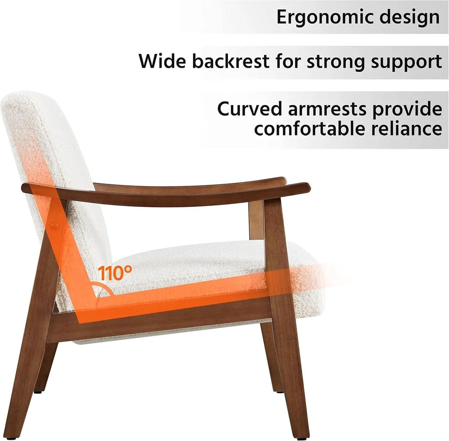 Ivory Professionally Upholstered Fabric Armchair High Back from PriceLows™