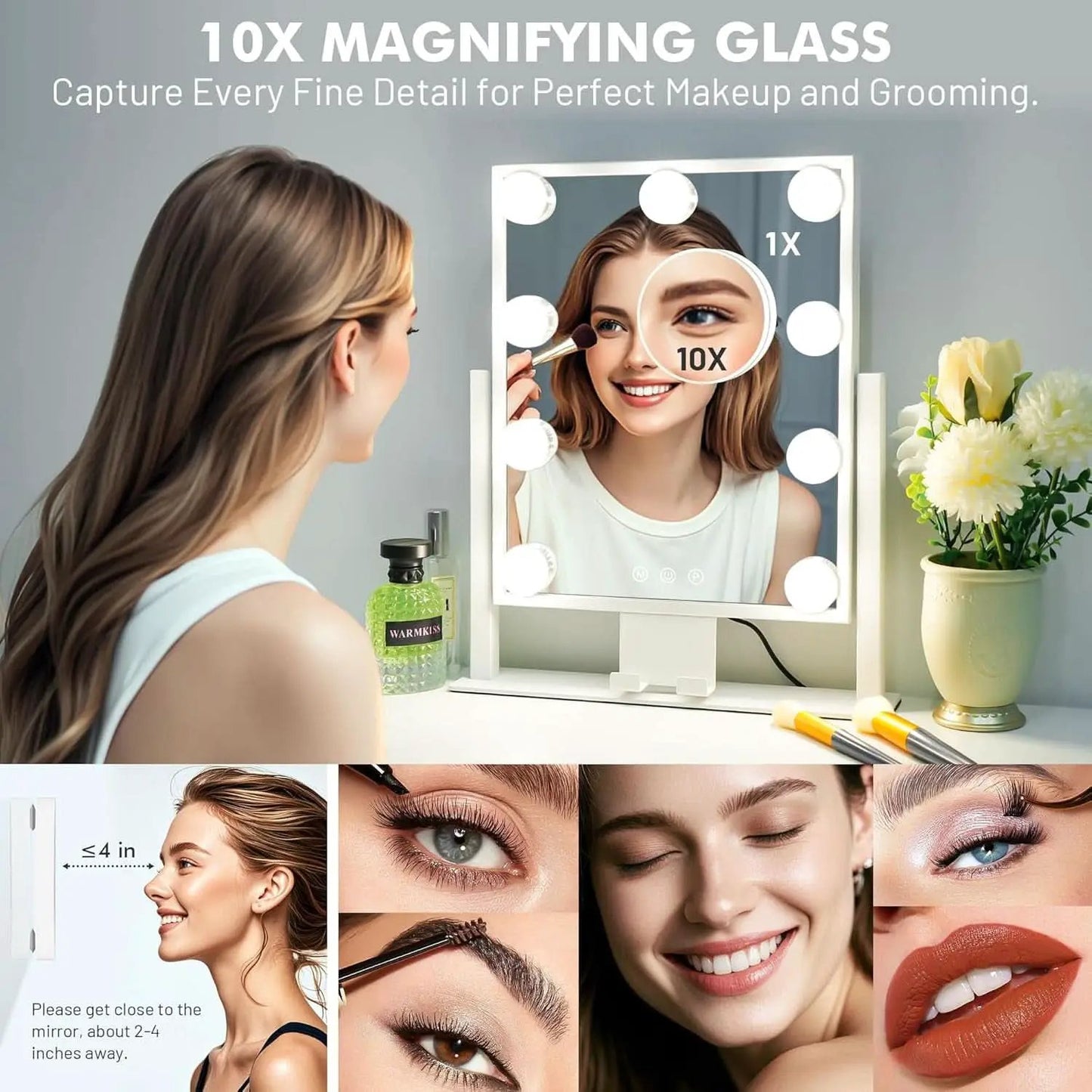 Lighted Makeup Vanity Mirror 14 Inch With 3 Color Modes from PriceLows™