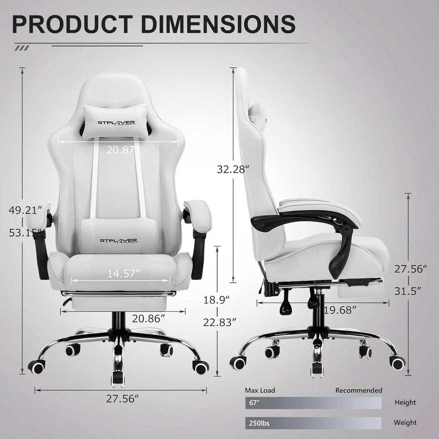 Ergonomic Gaming Chair With Footrest And Lumbar Support from PriceLows™