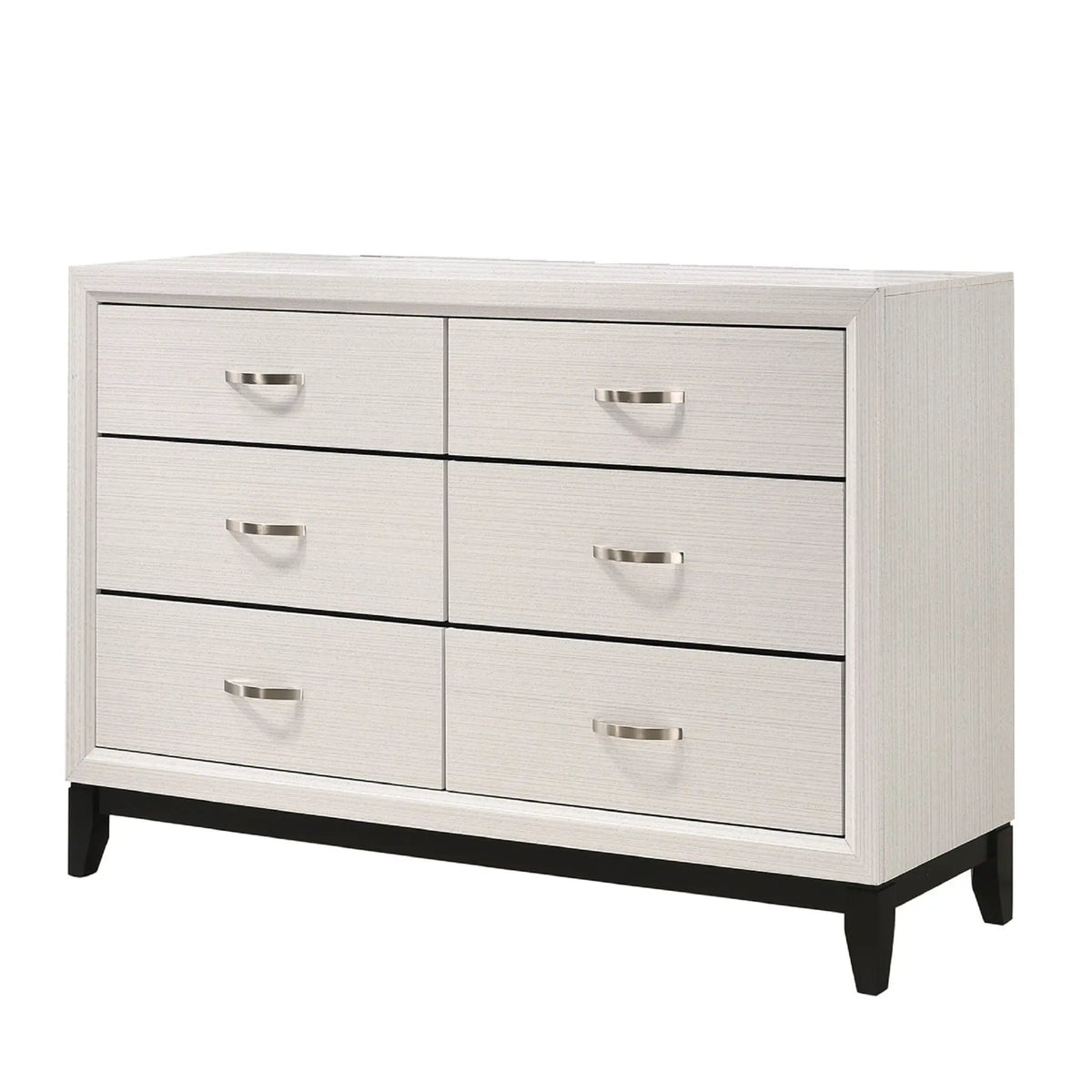 Contemporary 6 Drawer Dresser | Handles | 58.1 Inch Width | Timeless Finish