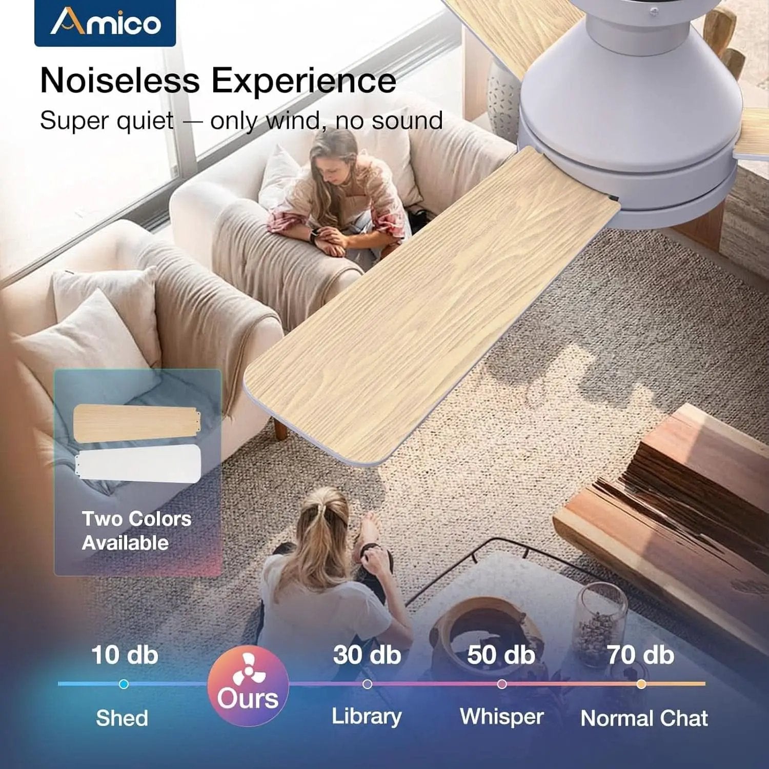 42 Inch White Ceiling Fan With Remote Control And Dimmable Lights from PriceLows™