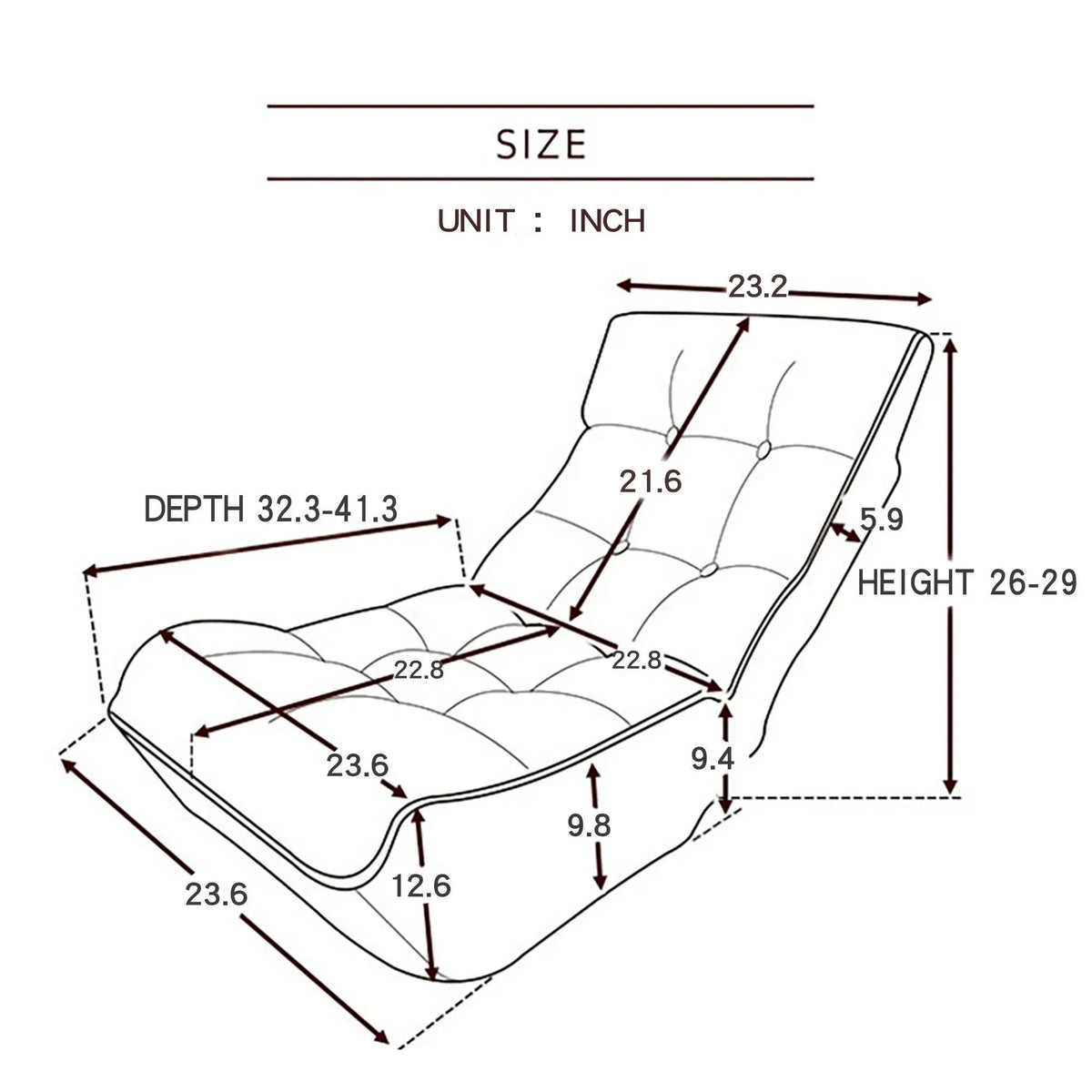 Reclining Floor Chair | Spring Supported | Foldable Base