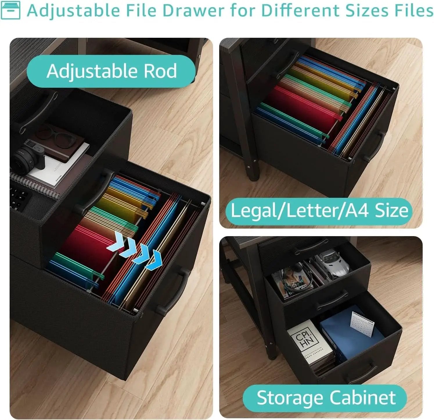 47 Inch Computer Desk With File Drawers For Small Space from PriceLows™