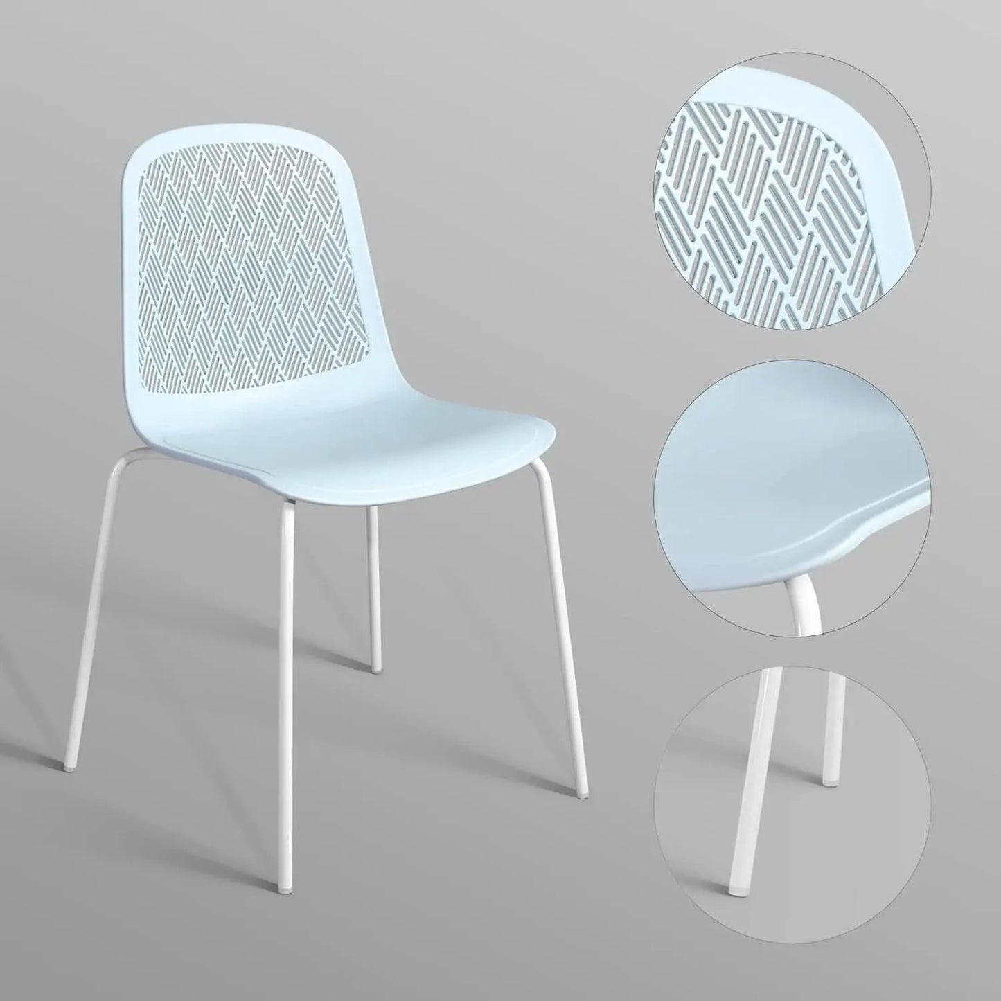 Armless Modern Chairs With Metal Legs Set Of 4 For Dining from PriceLows™