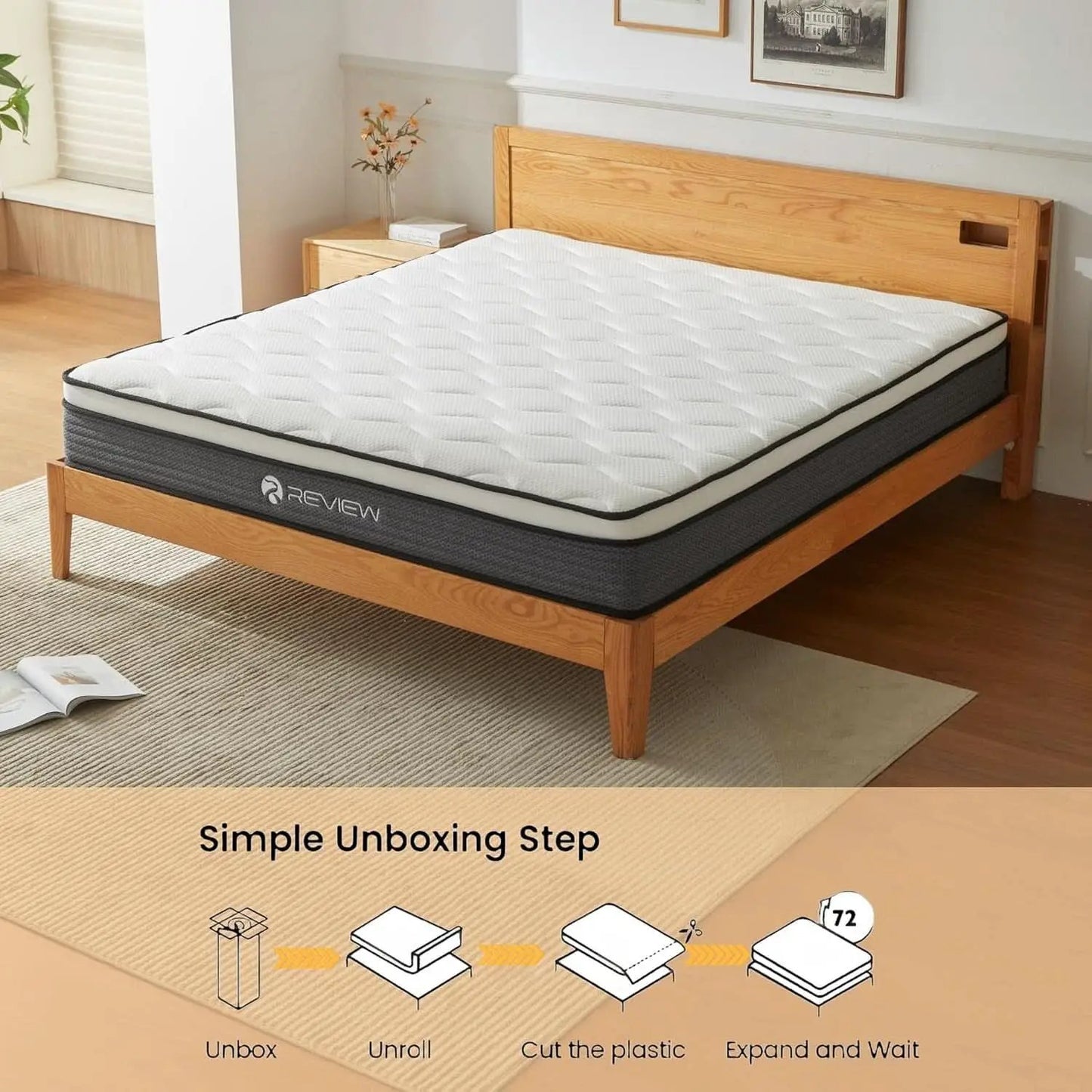Full Size 12Inch Memory Foam Hybrid Pocket Coil Mattress from PriceLows™
