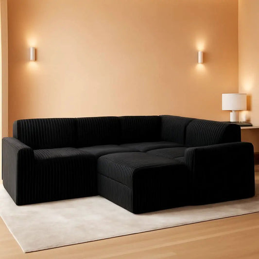 Modular Sleeper Sectional Sofa Charcoal With Storage from PriceLows™