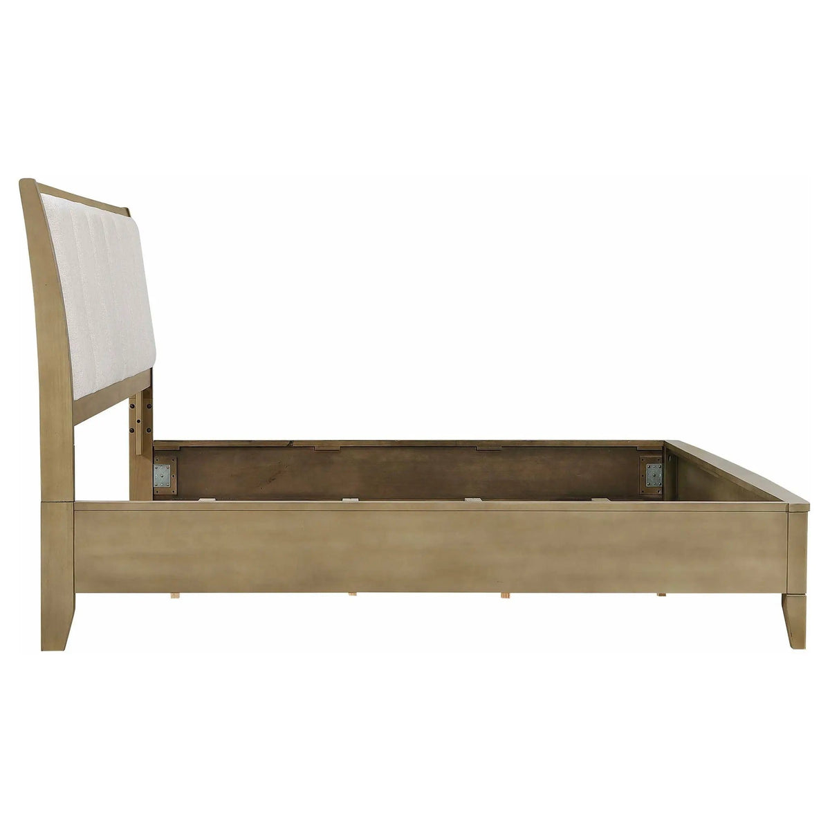 Granada Upholstered Eastern King Panel Bed Natural Pine | 80.25 x 89.75 x 53.25 in | Fabric | Bedroom