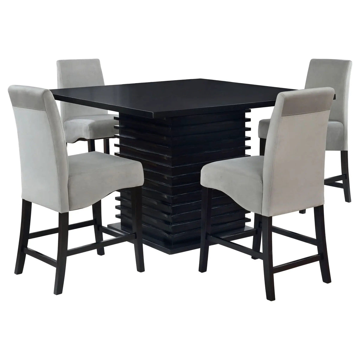 Stanton 5-piece Square Counter Height Dining Table Set | 5-Piece Set | Rubberwood & Engineered Wood | Grey