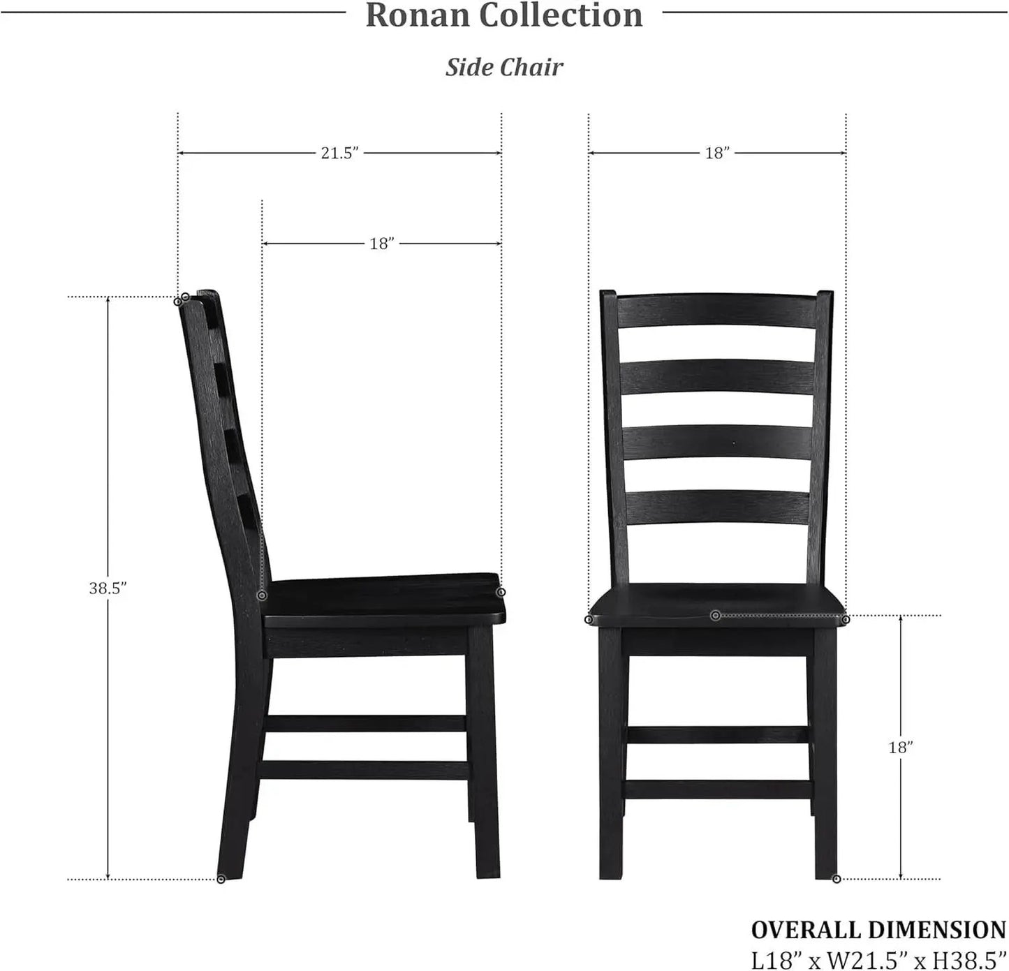 Black Dining Chairs Set Of 2 With Solid Wood Legs And Footrest from PriceLows™