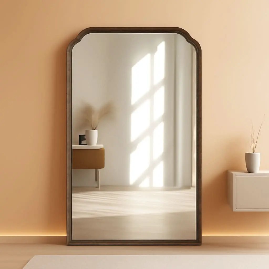 24 X 36 Solid Wood Bathroom Mirror Rustic Brown Frame For Living Room Bedroom Vanity from PriceLows™