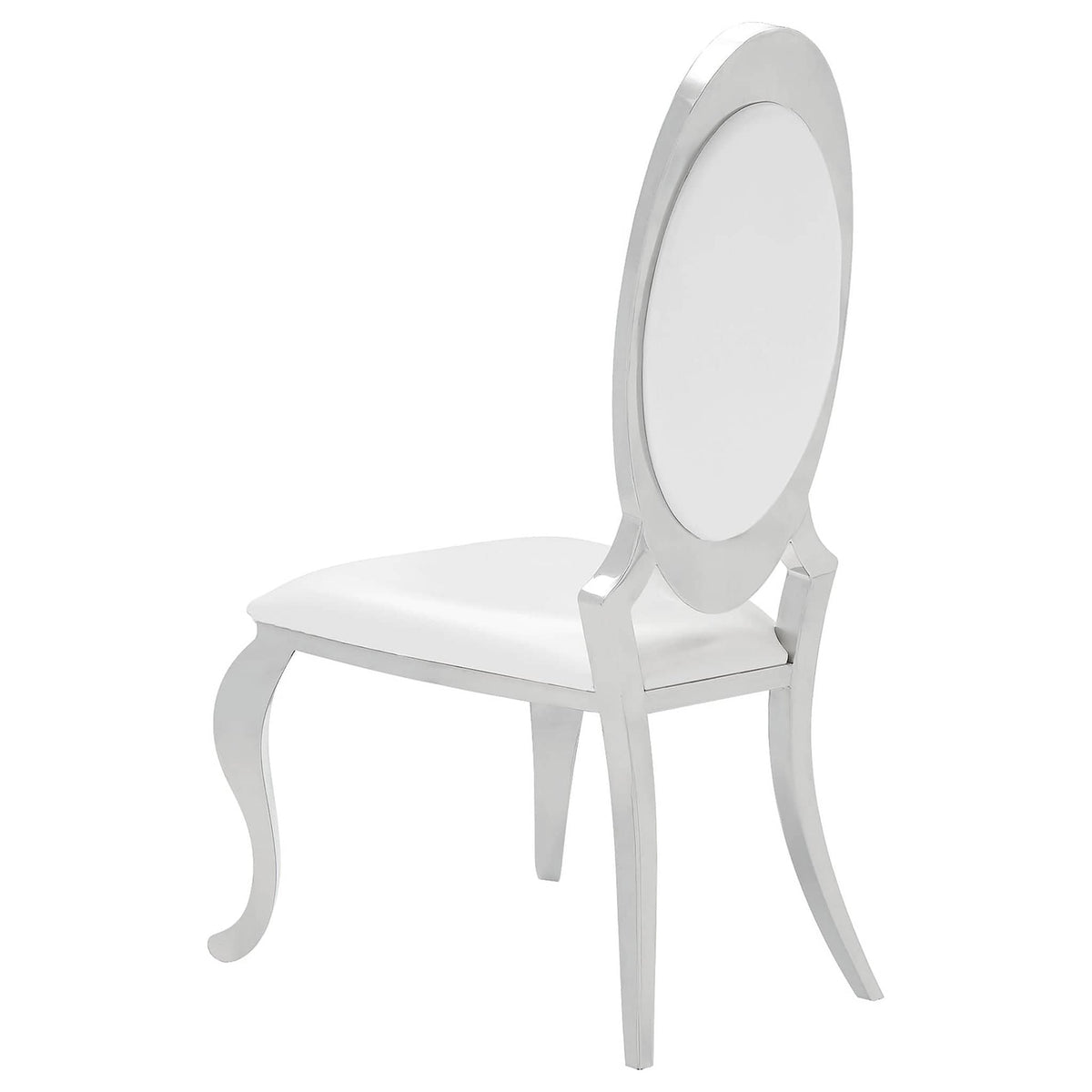 Anchorage Upholstered Dining Chair Cream White (Set of 2) | 22.25 x 27.5 x 44.5 in | Stainless Steel | Dining Room