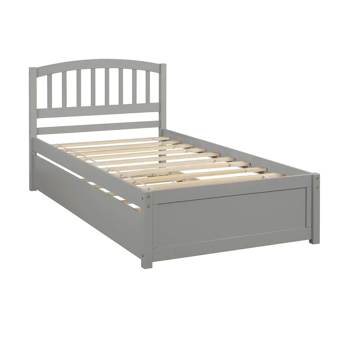 Wood Platform Bed Frame | Trundle Included | Minimalist Stylish Design | 37.5 Inch Height
