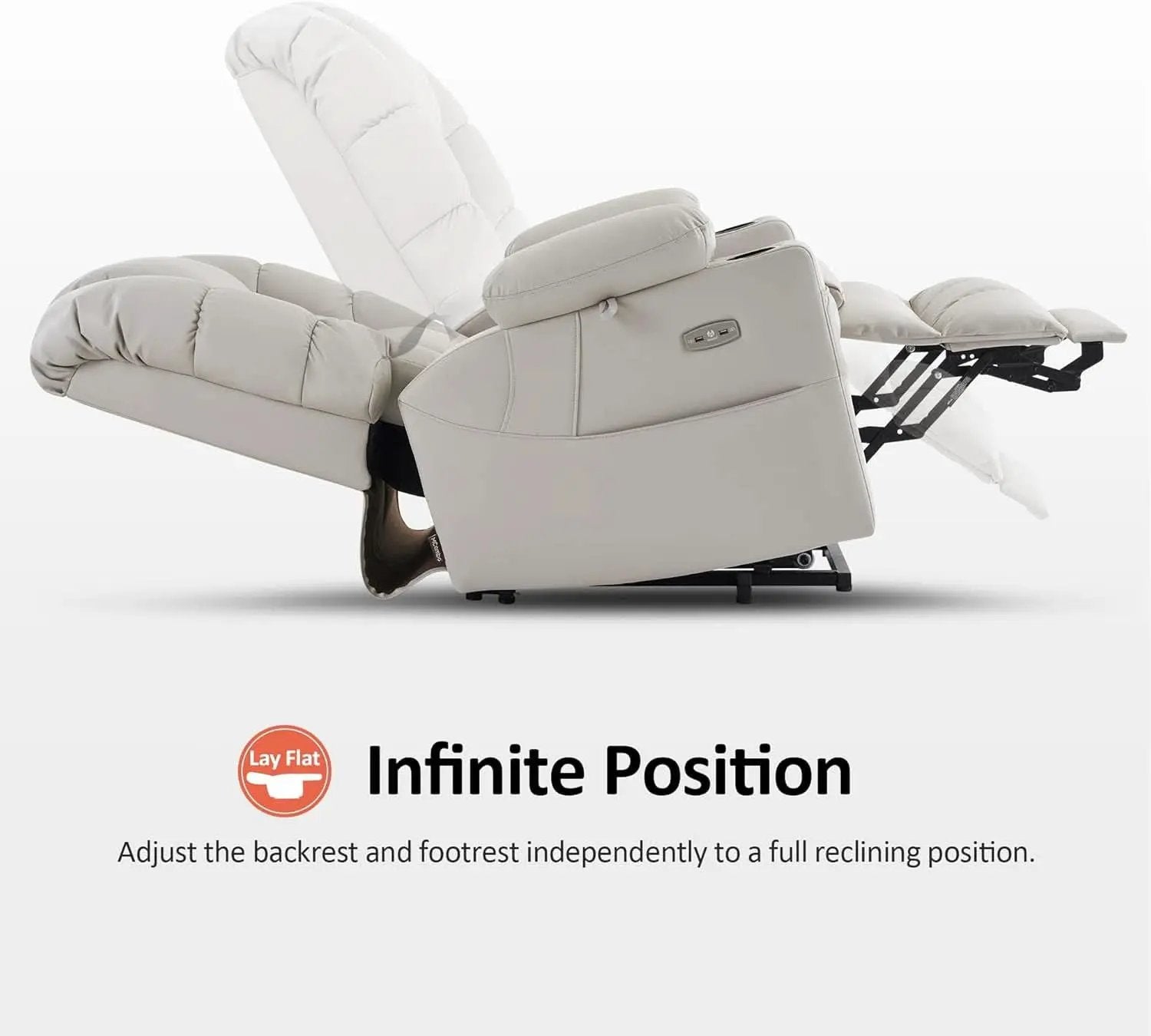 Large Dual Motor Power Lift Recliner With Massage And Heat from PriceLows™
