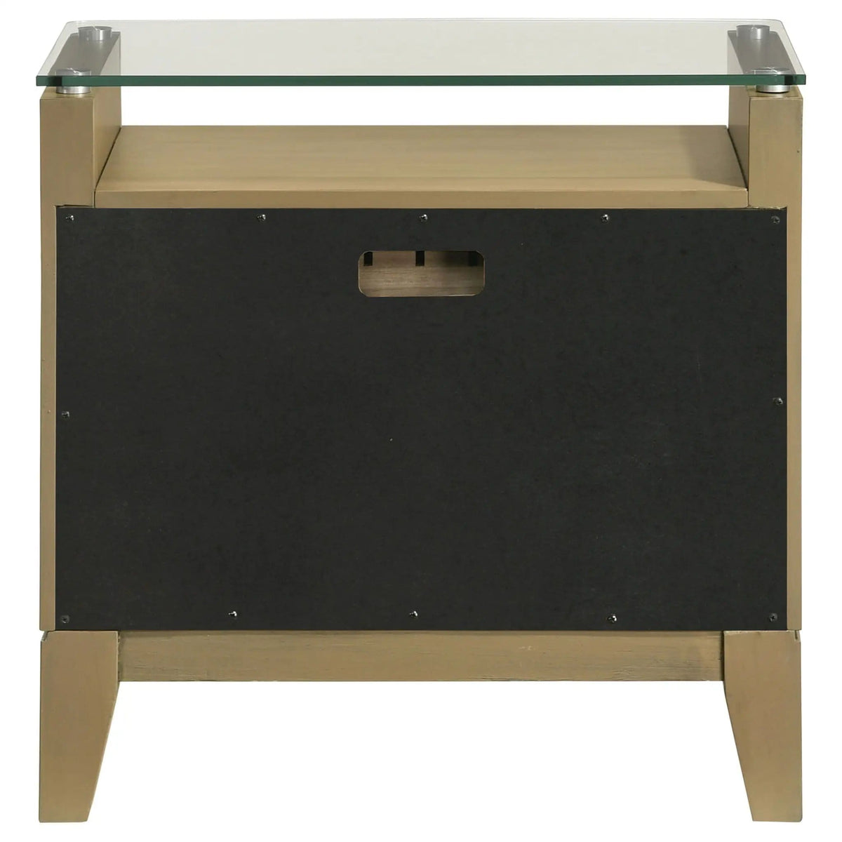 Granada 2-drawer Glass Top Nightstand Natural Pine | 25.5 x 16 x 25.5 in | Tempered Glass | Bedroom
