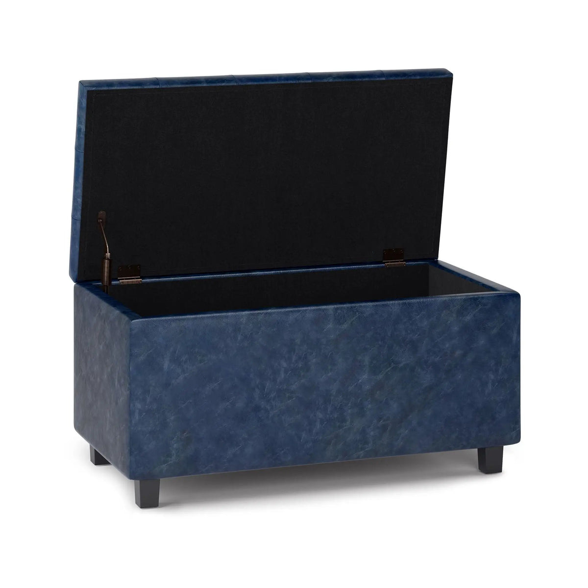 Cosmopolitan Upholstered Storage Ottoman | Child Safety Hinge | Large Interior Storage | 33.5 Inch Length
