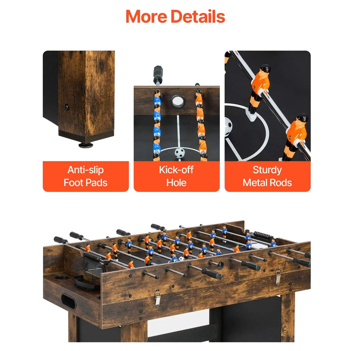 3-In-1 Game Table Combo | 54 Inch | Air Hockey Ping Pong And Foosball | Stack-Up Design