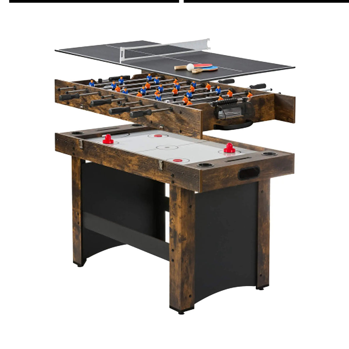 3-In-1 Game Table Combo | 54 Inch | Air Hockey Ping Pong And Foosball | Stack-Up Design