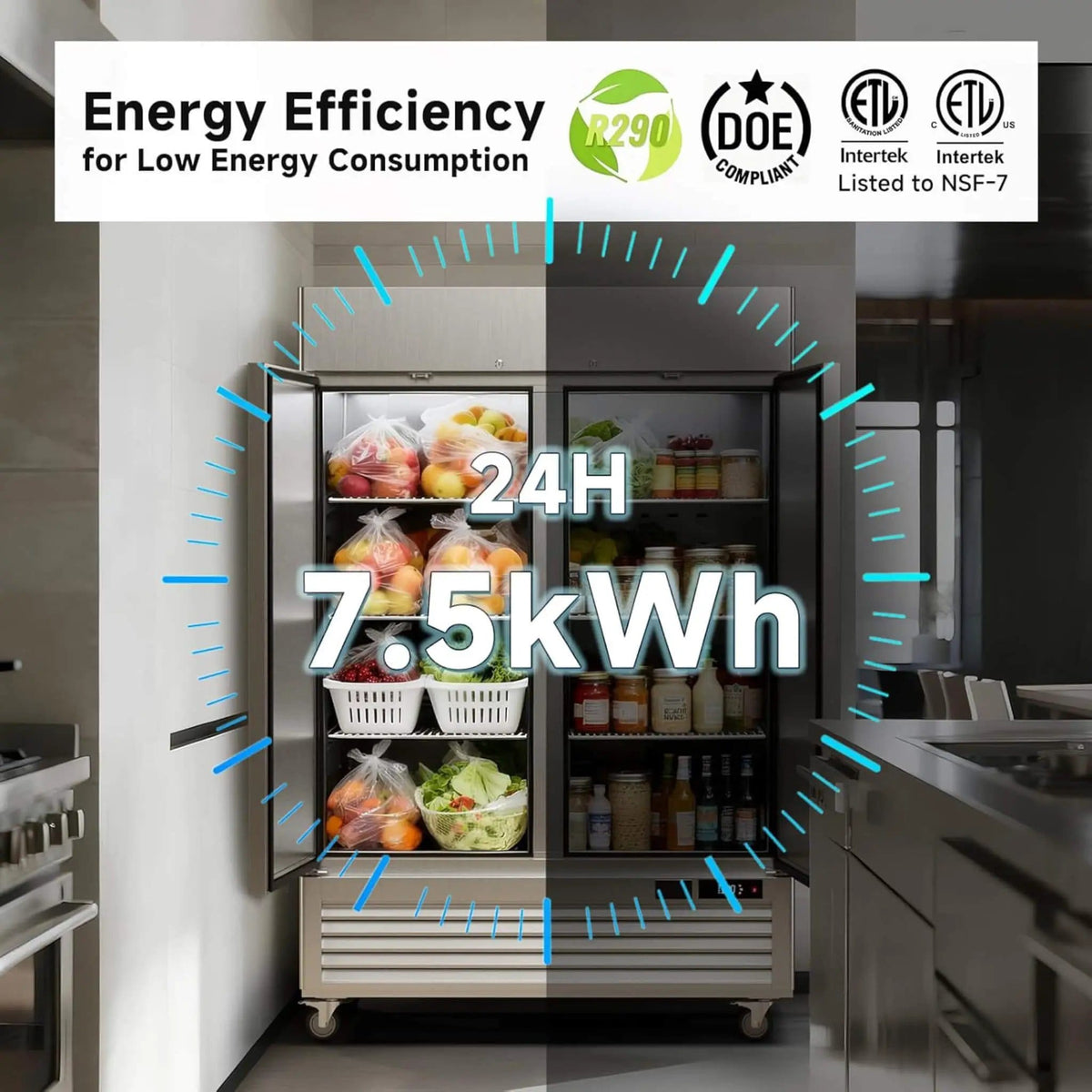 54-Inch Commercial 49 Cu.Ft 2-Door WiFi Refrigerator With Smart App Control | 54 Inch | 2-Door | Home