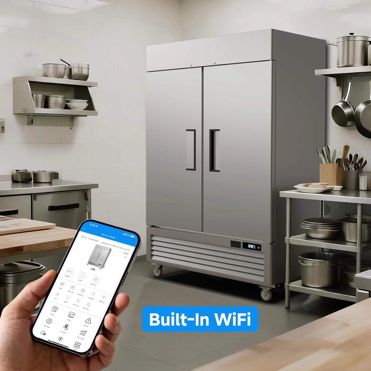 54-Inch Commercial 49 Cu.Ft 2-Door WiFi Refrigerator With Smart App Control | 54 Inch | 2-Door | Home