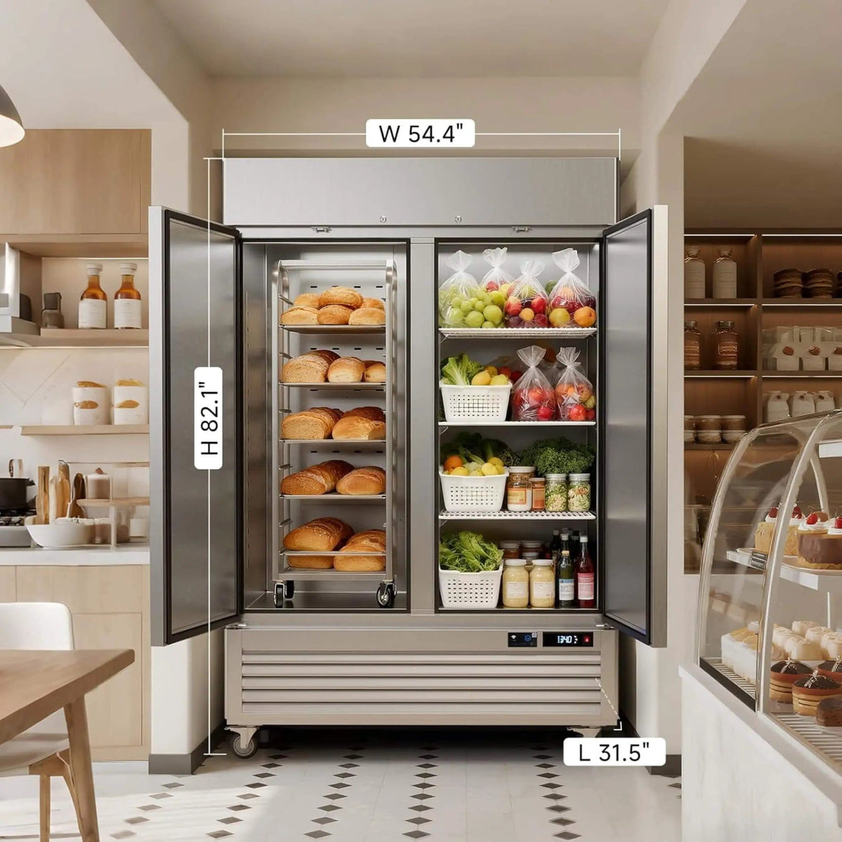 54-Inch Commercial 49 Cu.Ft 2-Door WiFi Refrigerator With Smart App Control | 54 Inch | 2-Door | Home