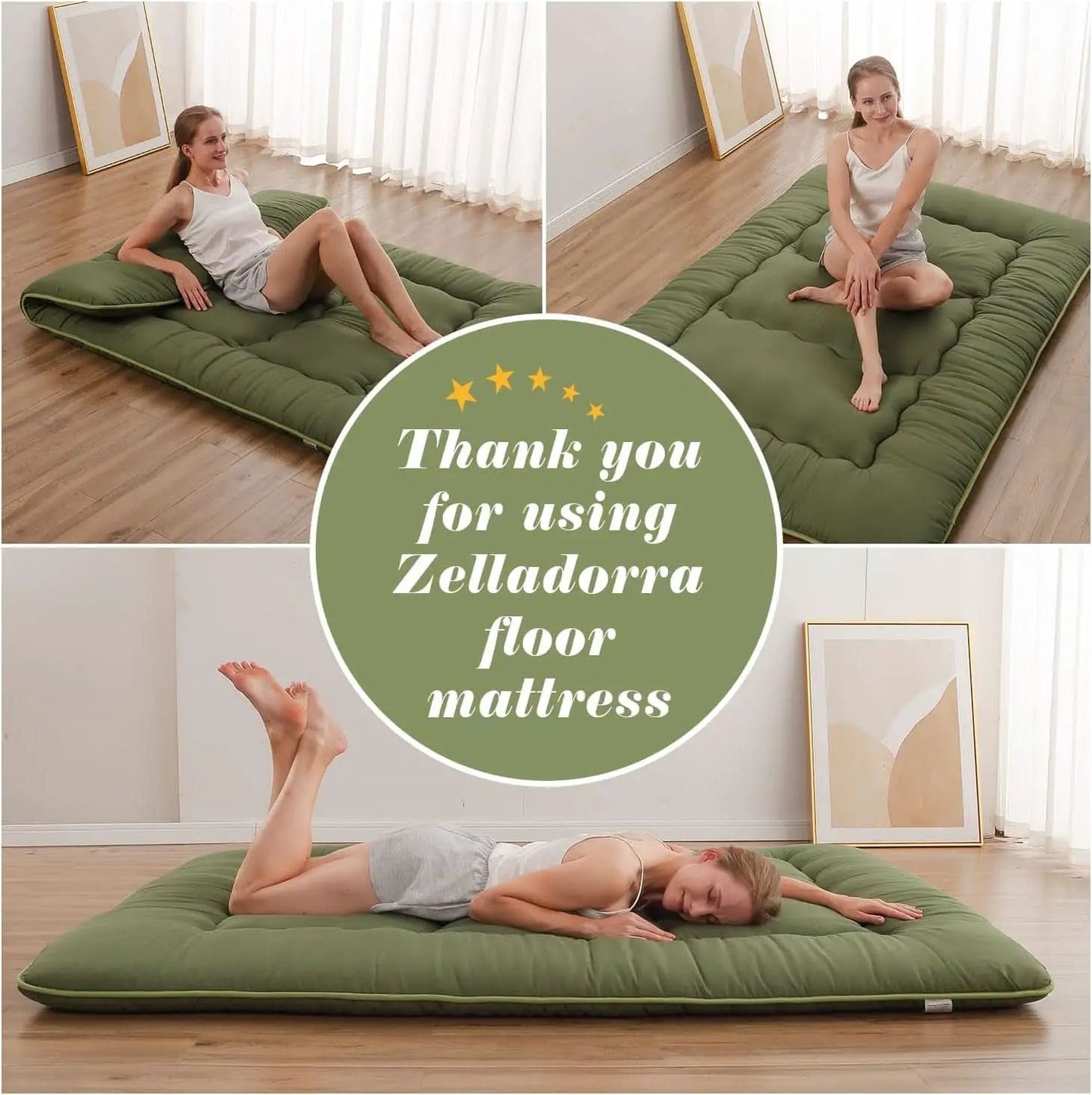 Twin Futon Mattress Portable Thick Roll-Up Floor Comfort from PriceLows™
