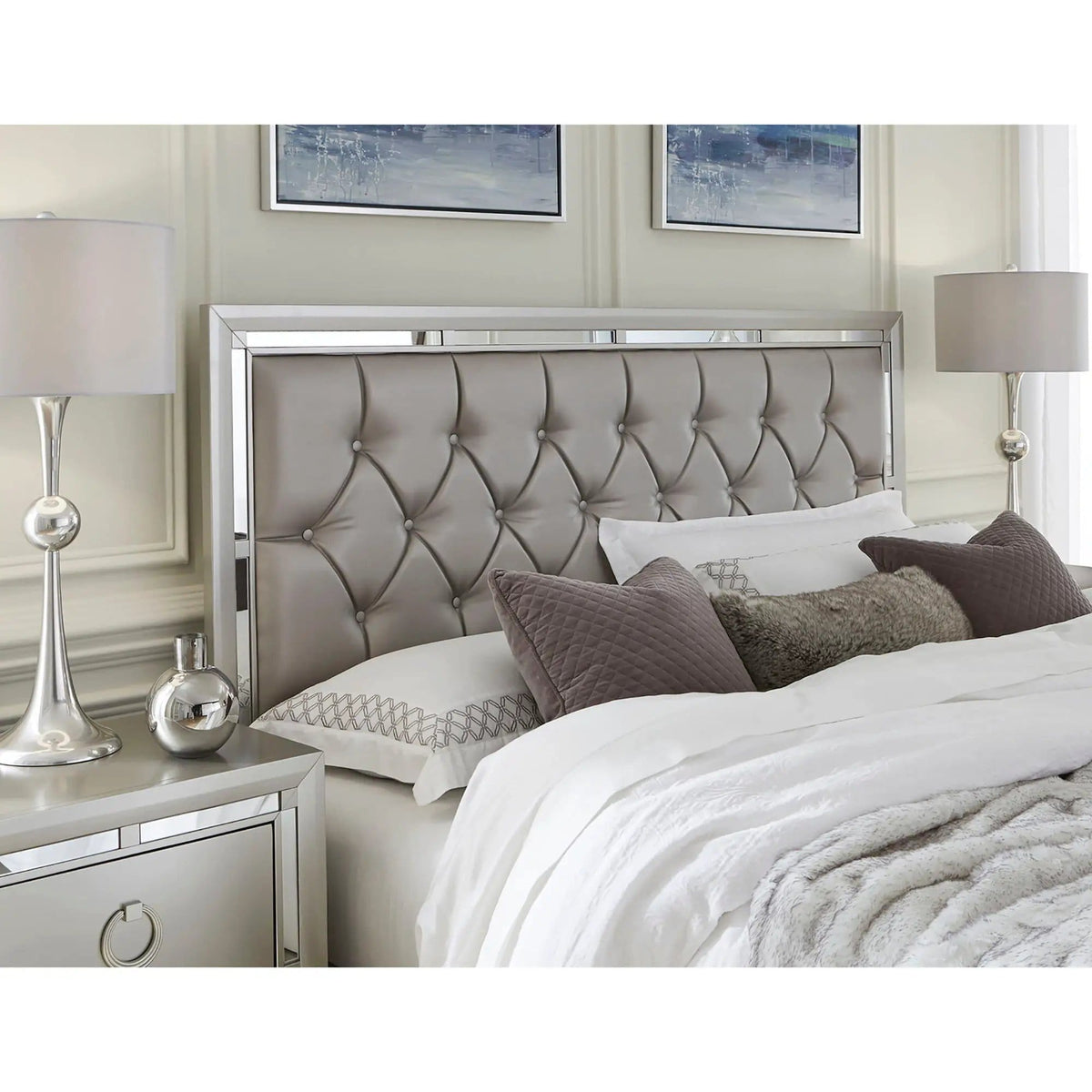 Chloe Elegant Design Bed | 2 Pieces | Solid Wood | Bedroom