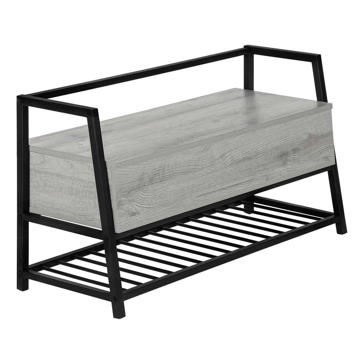 Flip-Top Storage Bench | Shoe Rack Combination | Contemporary Wood-Look Finish | 42 Inch Length