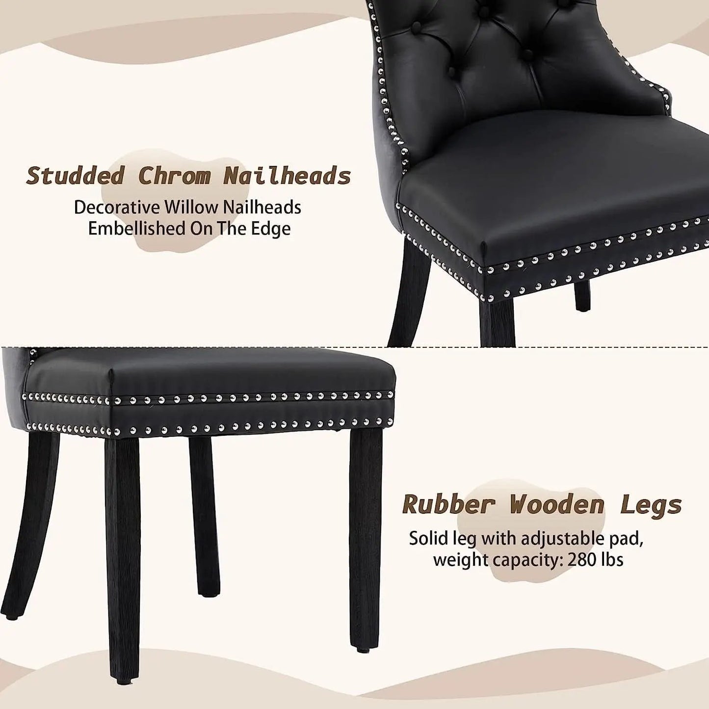 Tufted Velvet Dining Chairs Set of 4 With Acrylic Legs from PriceLows™