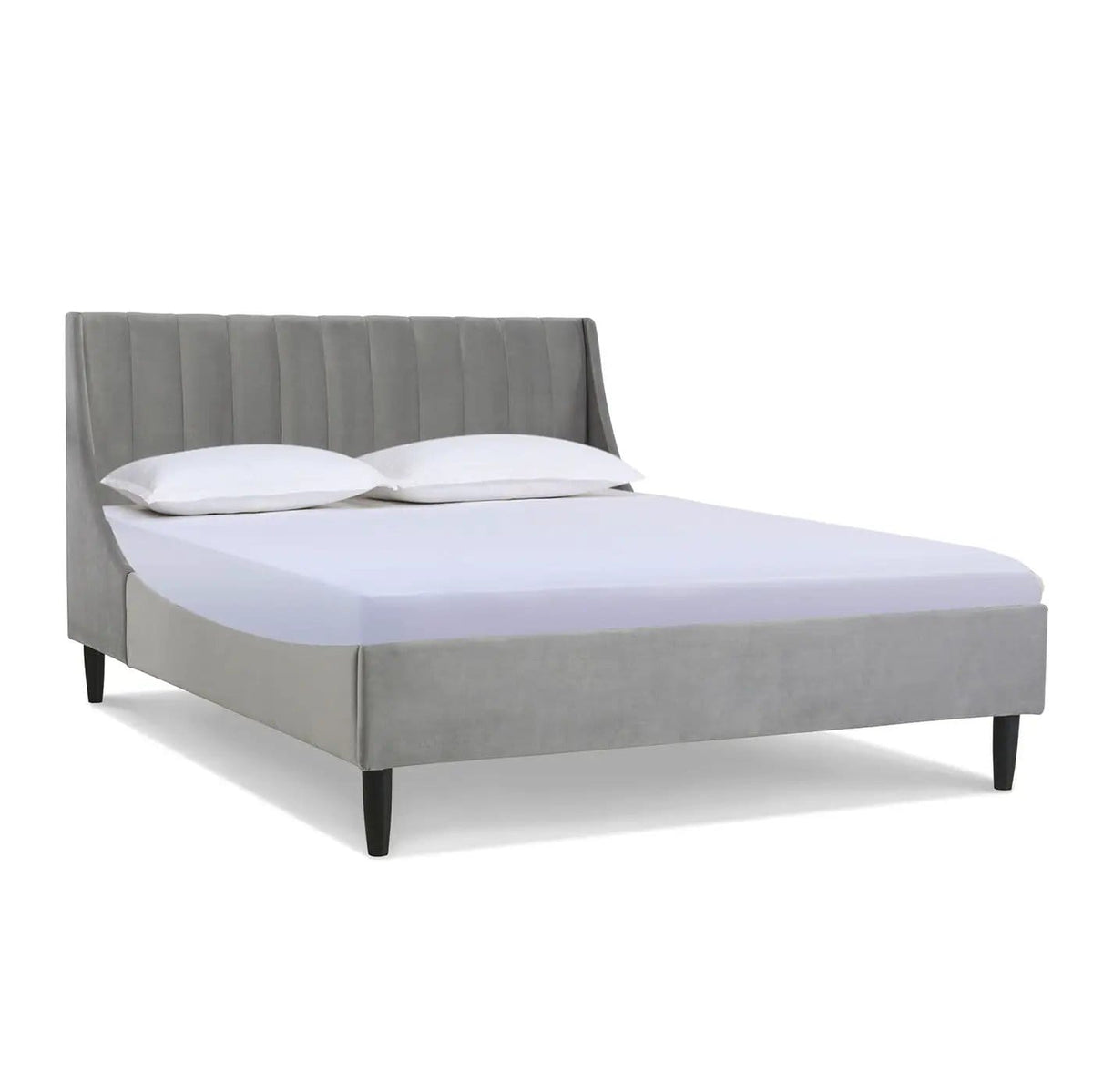 Aspen Vertical Tufted Modern Headboard Platform Bed Set | 8 Pieces | Fabric & Plywood | Bedroom