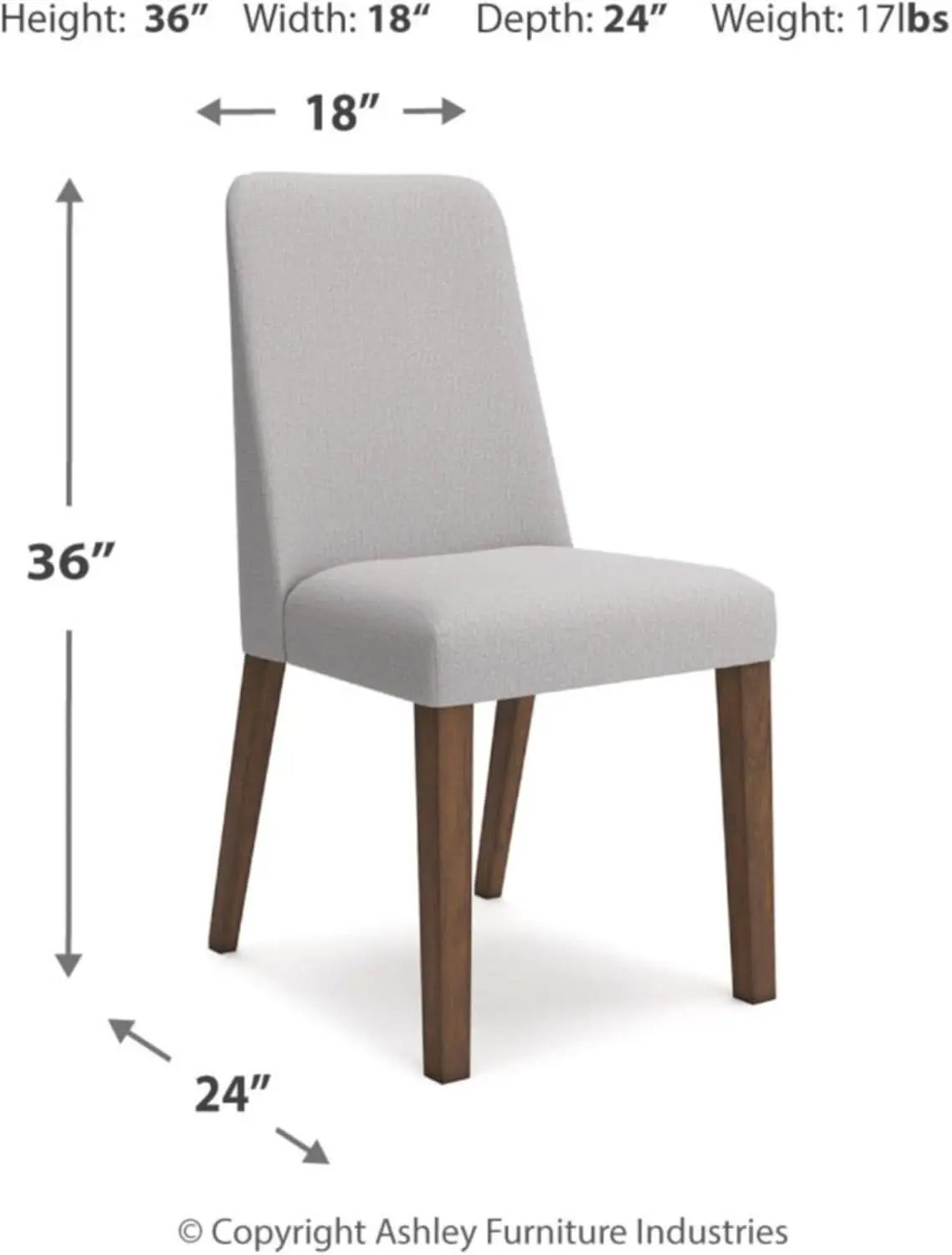 Lyncott Upholstered Side Dining Chair Set of 2 Cream Brown Foam Cushion from PriceLows™