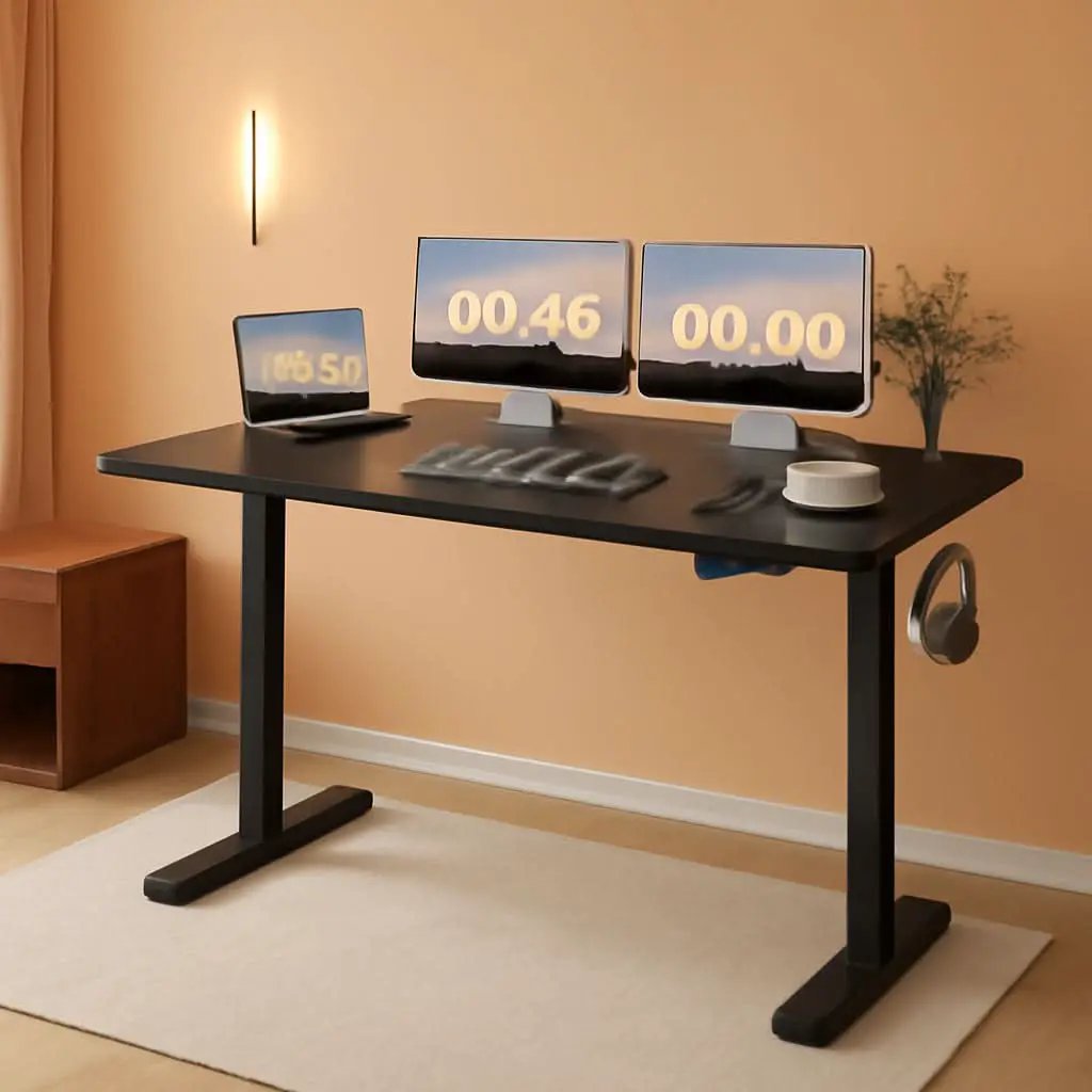 Electric Height Adjustable Standing Desk 55 X 24 Inches from PriceLows™