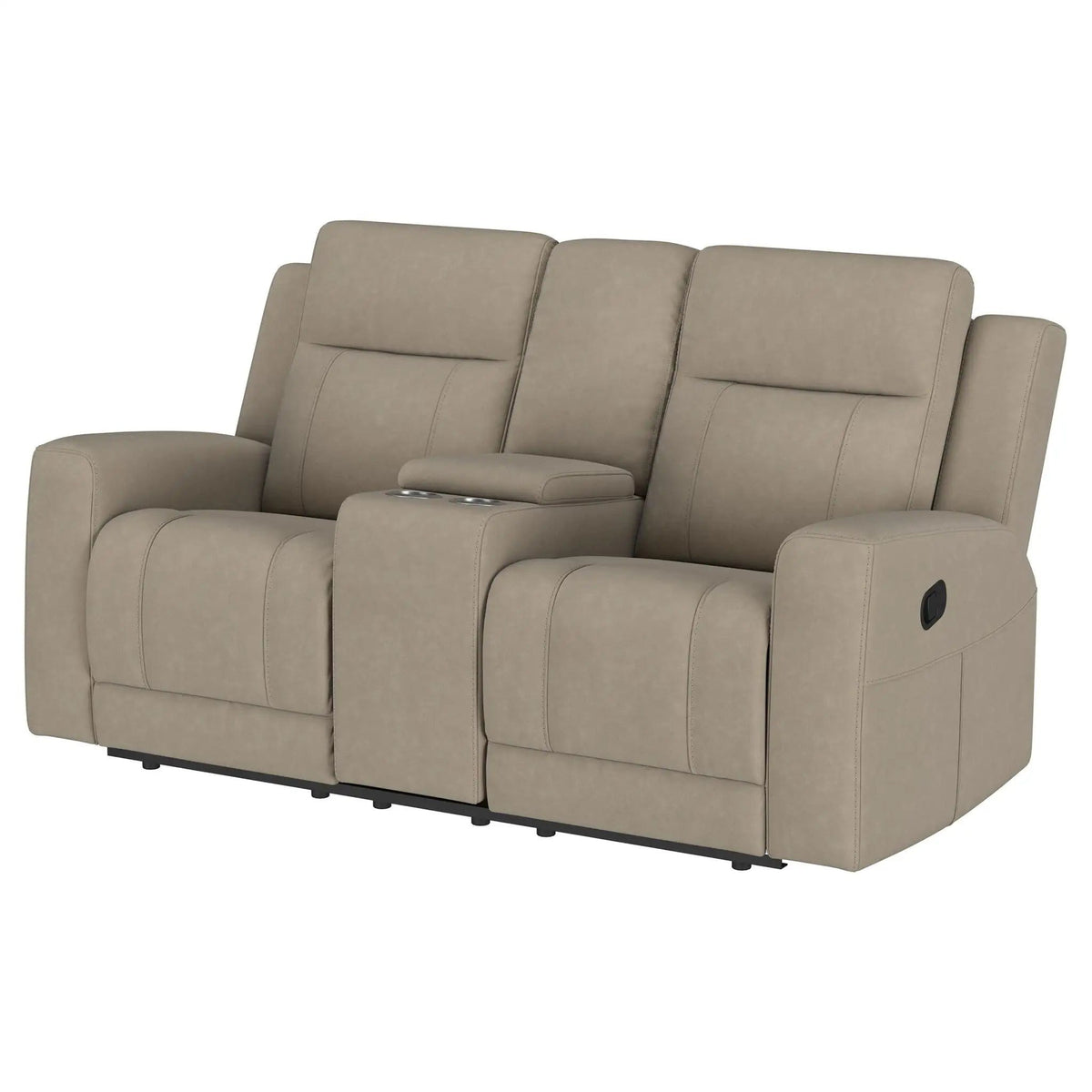 Brentwood Upholstered Motion Reclining Loveseat | 71.25 x 36.5 x 39.25 in | Living Room Furniture | Taupe