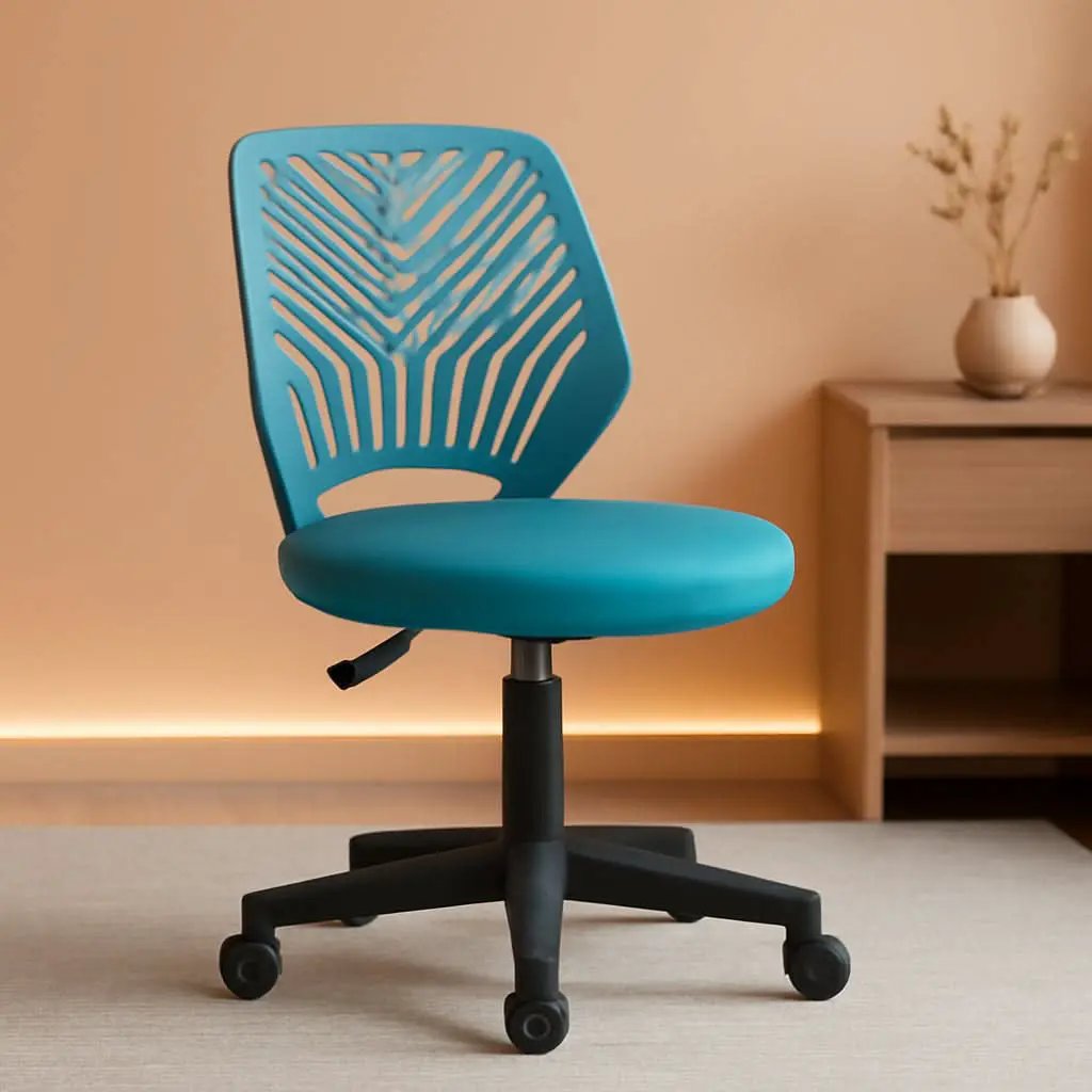 Turquoise Low Back Desk Chair With Lumbar Support And Adjustable Height from PriceLows™
