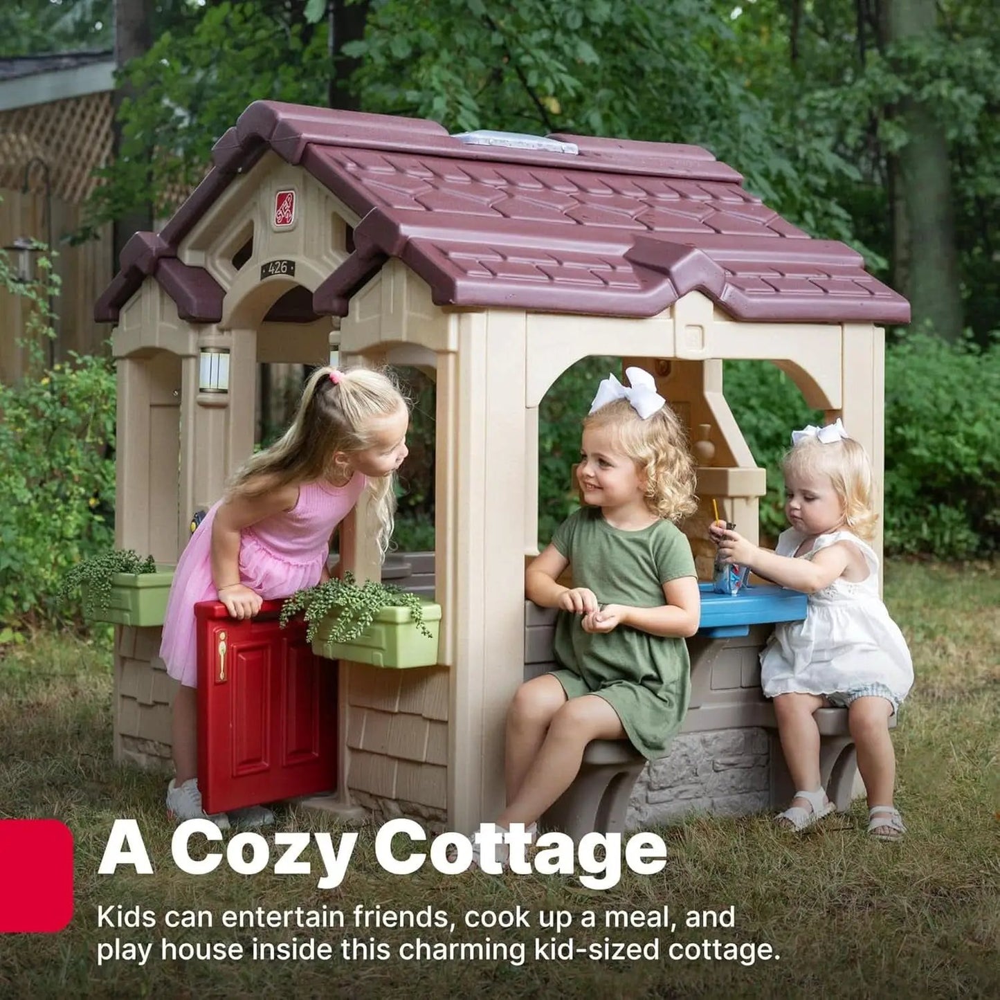 Indoor Outdoor Playhouse With Interactive Sounds Doorbell from PriceLows™