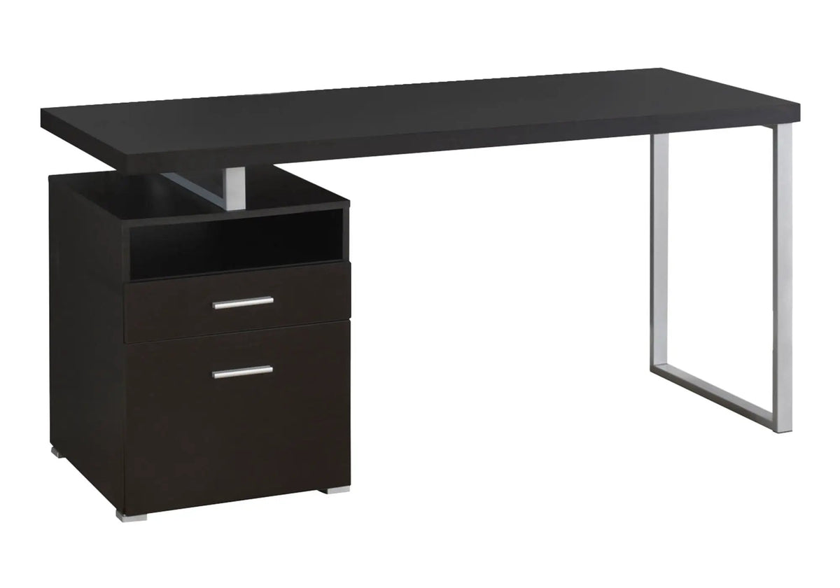 60 Inch Reversible Computer Desk | Open Cubby | Closed Storage Drawers | Left Right Set-Up