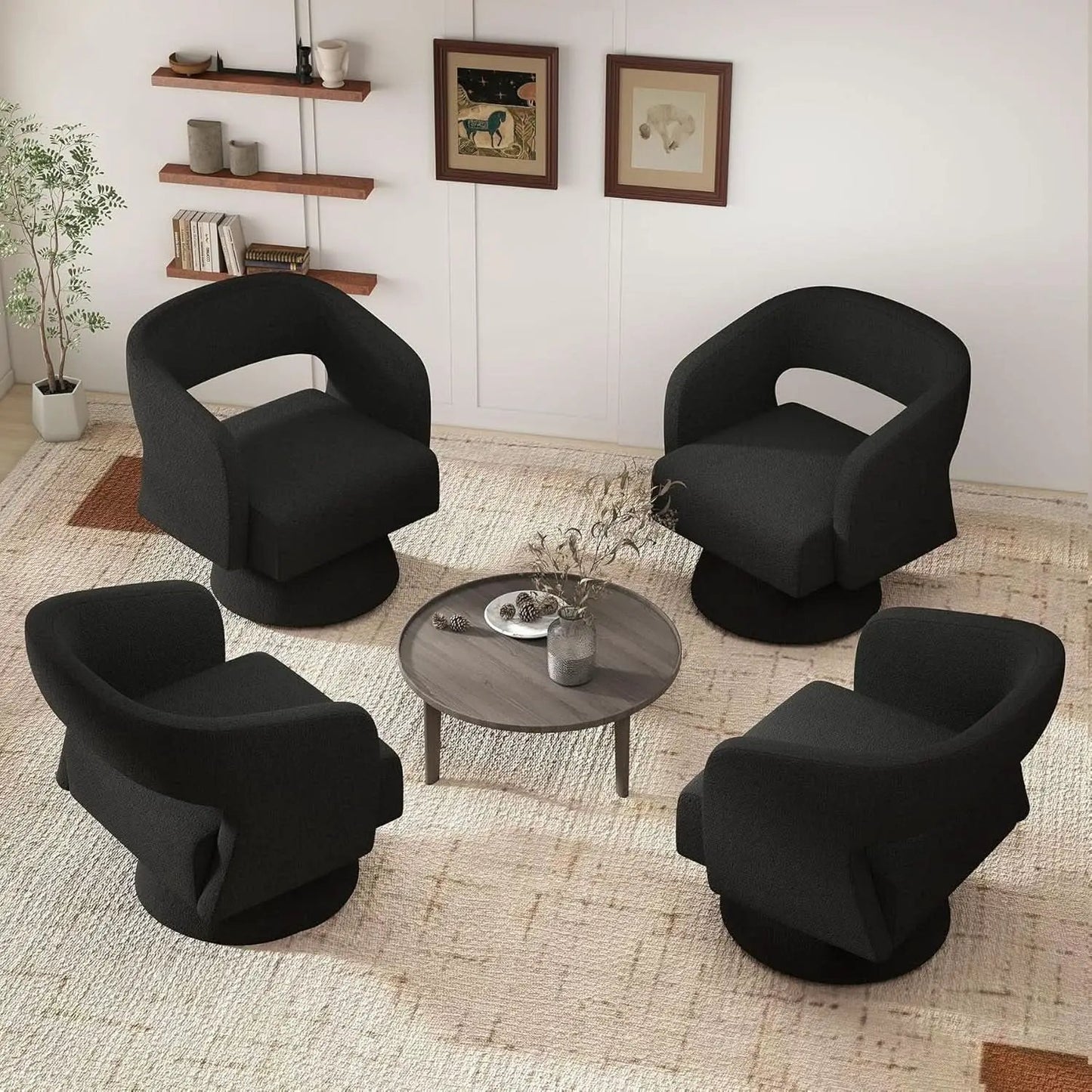 Black ThreeSixty 360 Swivel Armchair Premium Collection from PriceLows™