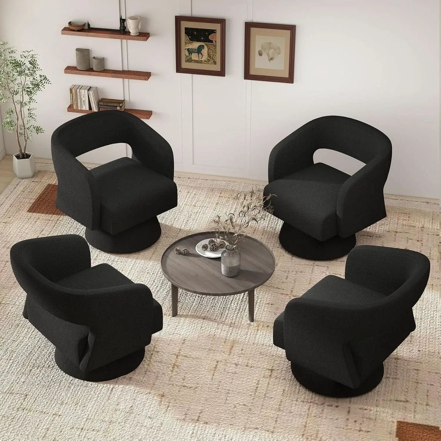 Black ThreeSixty 360 Swivel Armchair Premium Collection from PriceLows™