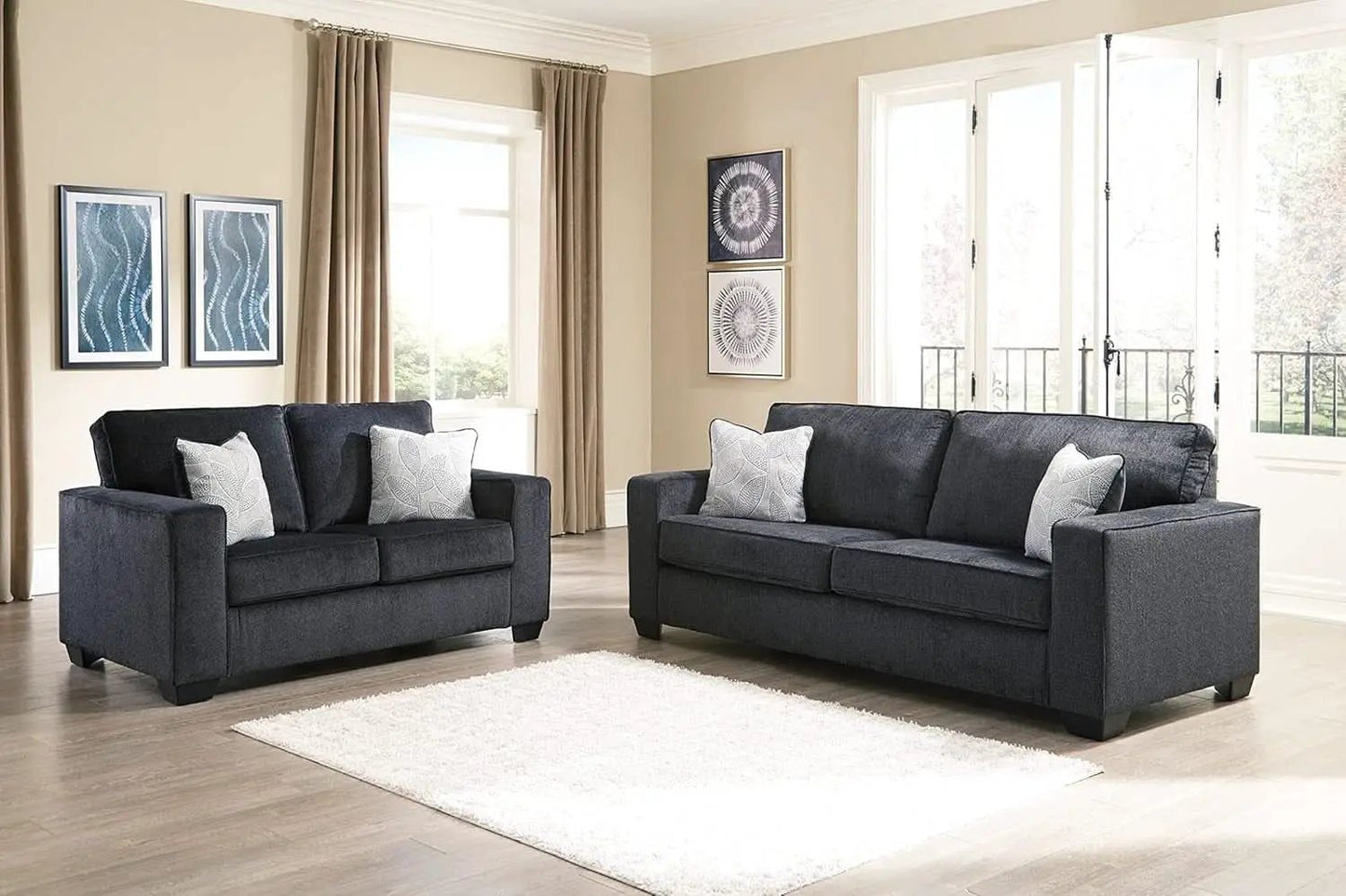 Queen Sleeper Sofa Dark Gray Upholstered ChenilleWeave from PriceLows™