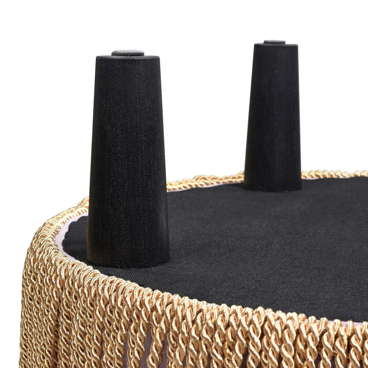 Yolanda Round Accent Ottoman | Handcrafted Quality | Kiln-Dried Hardwood Frame | 16 Inch Height