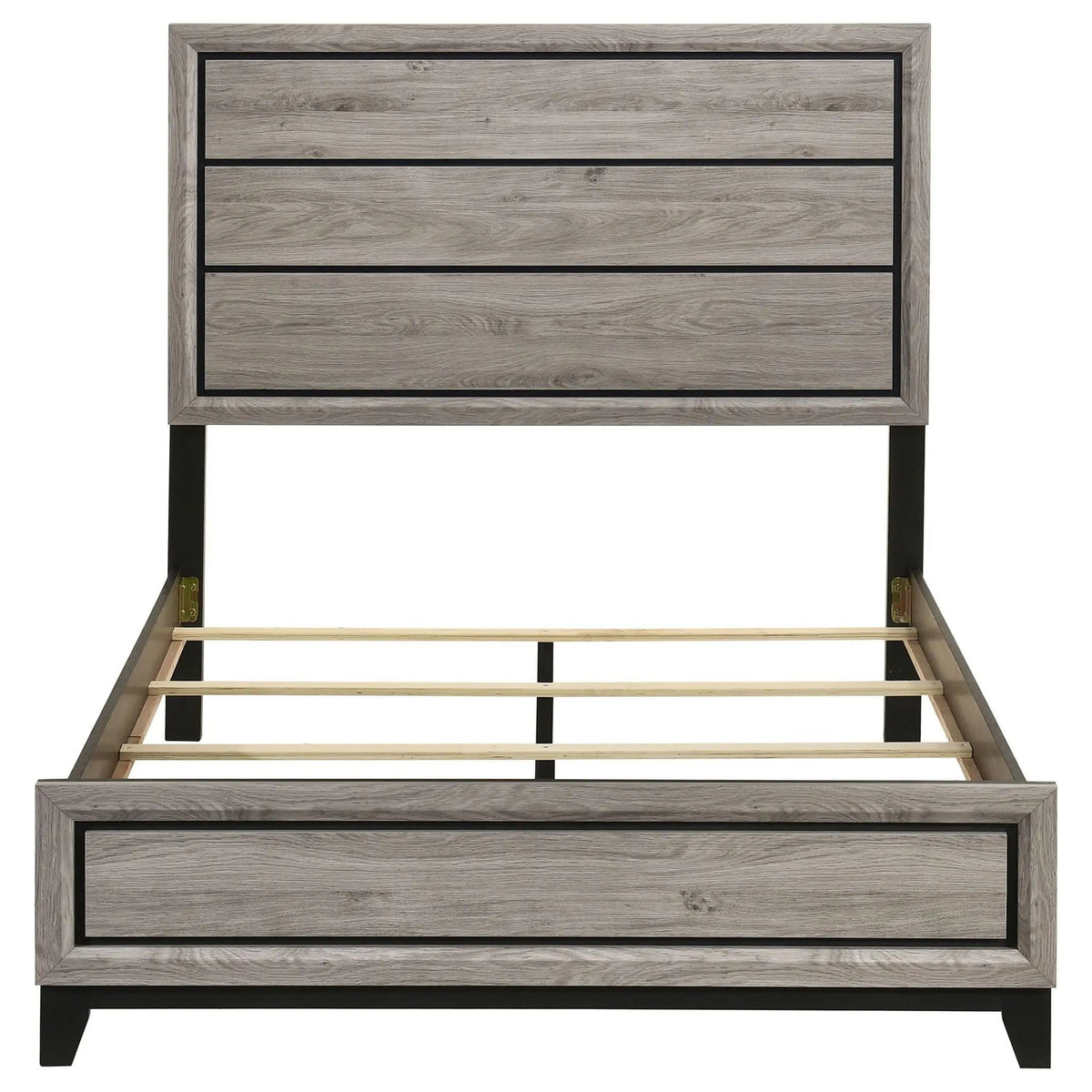 Valen Wood Full Panel Bed Light | 57.25 x 78.75 x 56.25 in | Rubberwood & Engineered Wood | Taupe