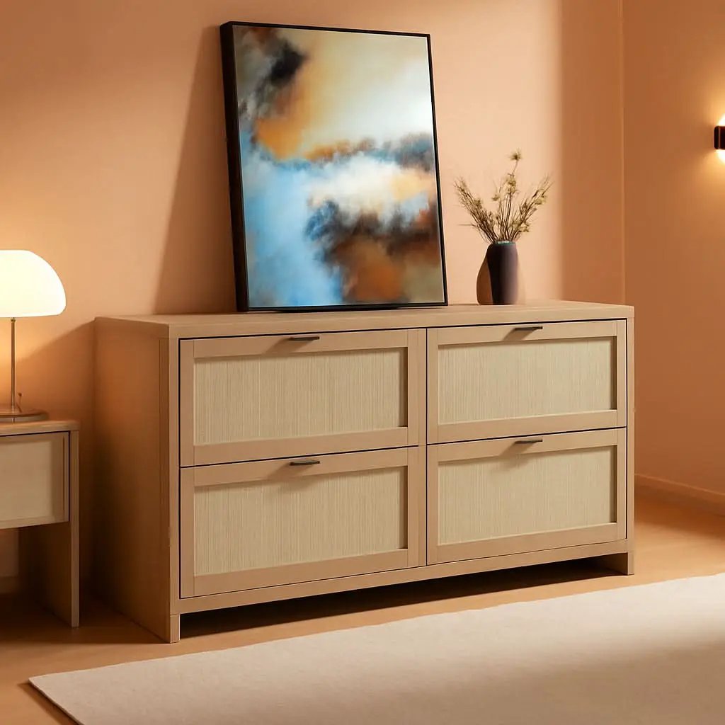 60.8 Inch Dresser Caramel Oak Finish With 7 Drawers from PriceLows™