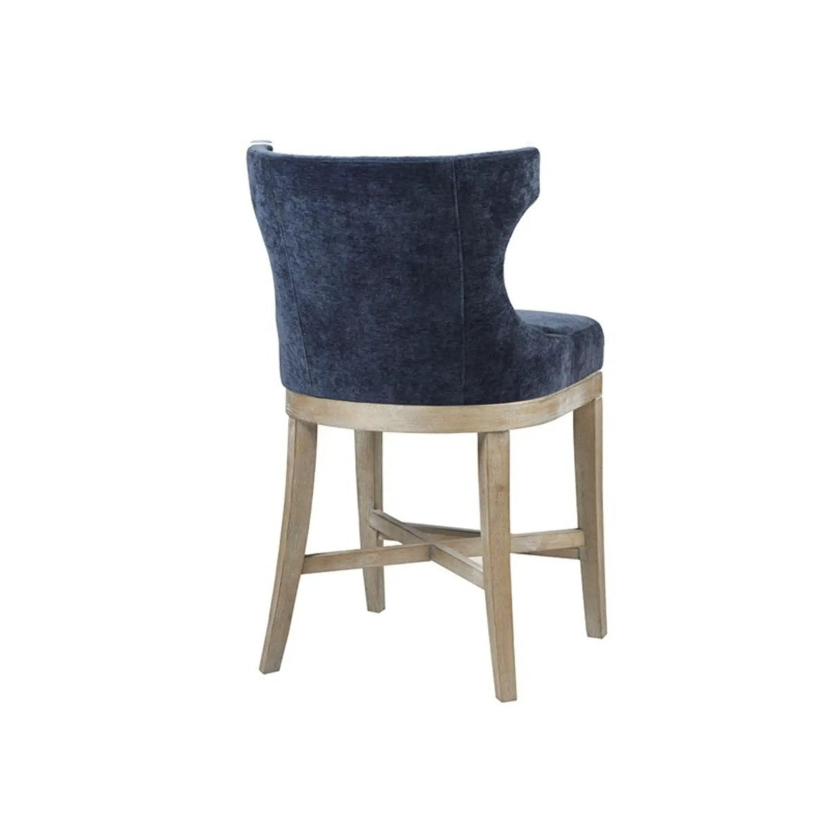 Carson Swivel Counter Stool | Wingback Shape | Piping Details | Solid Wood Legs