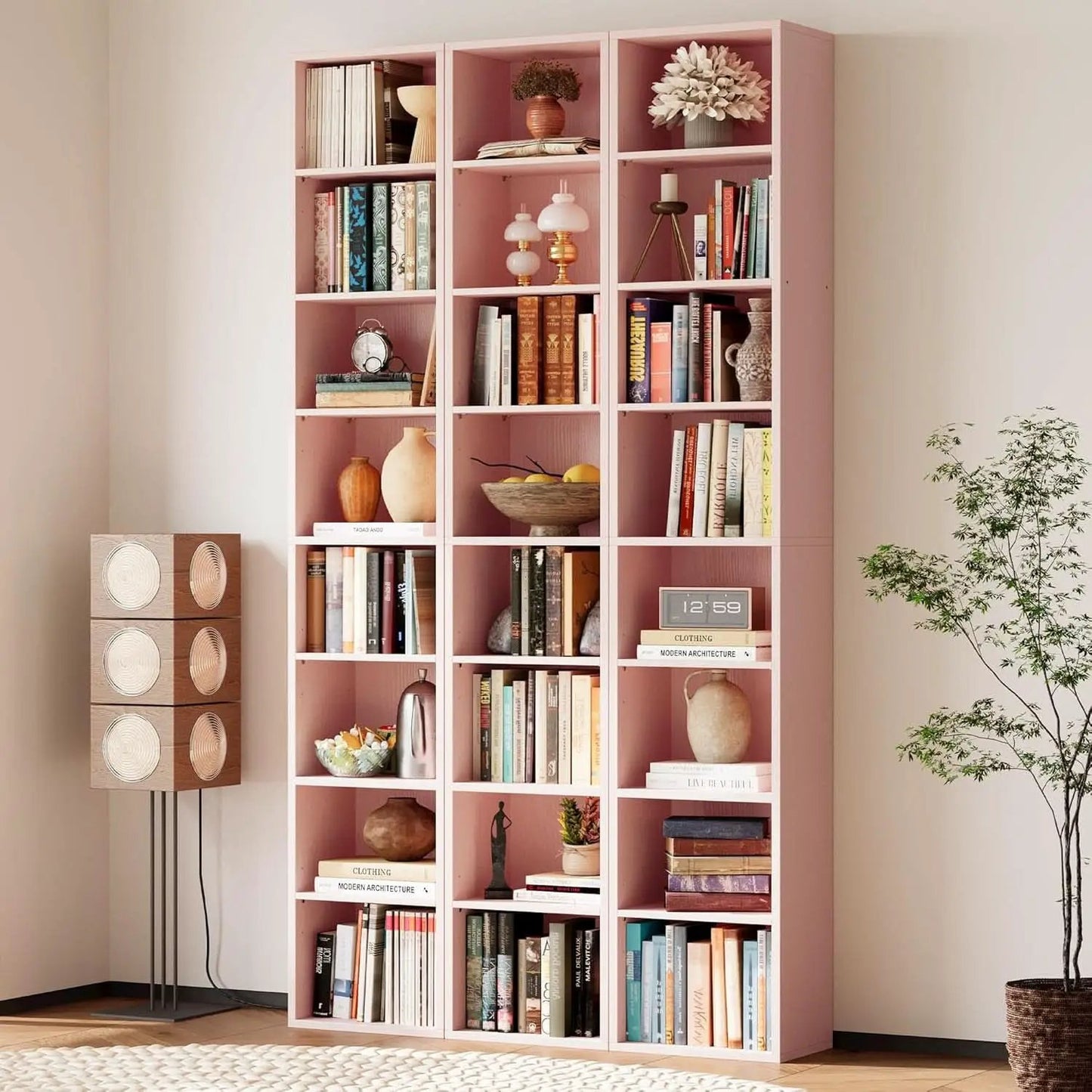 Tall Narrow Eight Tier Corner Bookcase For Home Office from PriceLows™