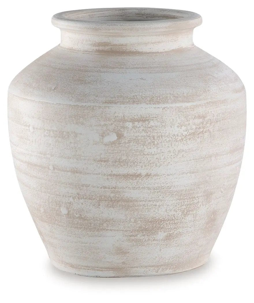 Meadie 12 Inch Ceramic Vase | Distressed Finish | Time-Worn Weathered Look | Artisanal Character